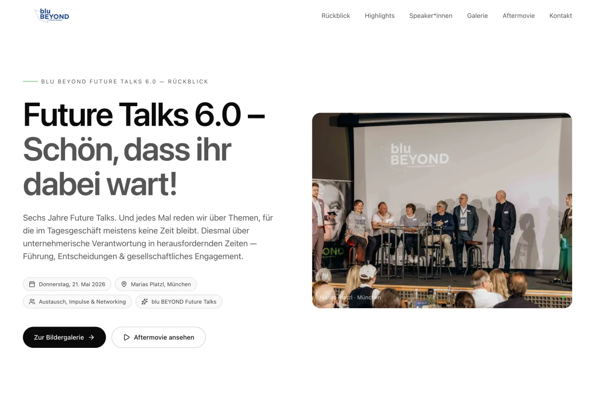 Event-Landingpage blu BEYOND